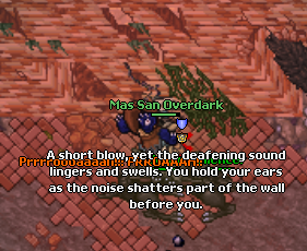 Usando o berrante na muralha