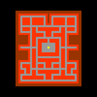 Uma sala que lembra muito a sala do jogo Pac Man. 33212,32699,14:5aqui.