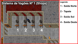 Primeiro conjunto de vagões dos Shops