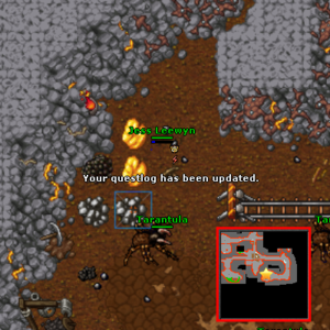 Personagem coletando ouro.