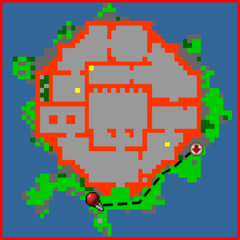 Para sair de Kharos, desça o buraco no local indicado.