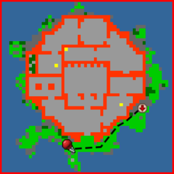 Para sair de Kharos, desça o buraco no local indicado.