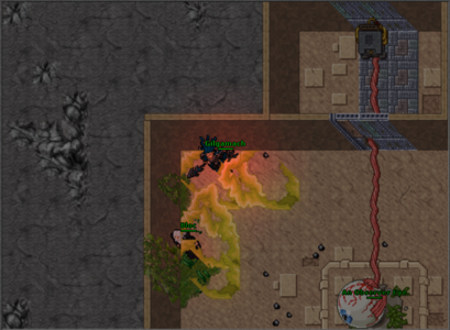 Nessa posição os personagens já estarão em segurança fora da visão do Boss.