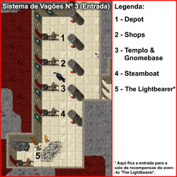 Quarto conjunto de vagões na entrada de Kazordoon