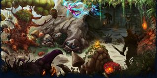 Há mais deles por ai! - Update 11.40 - Verão 2017 Na ilustração podemos ver: Um aventureiro chegando a Feyrist, as criaturas Faun, Pixie, Pooka e um tempo secreto com a estátua de um Minotaur Idol.